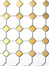 Мозаика "Classic Octagon Gold" полуглянцевая (чип 23х23/56х56 мм), сетка 29,5х29,5 см