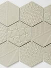 Мозаика "Hexa Ornament" матовая бежевая (чип 95х110 мм), сетка 25,6х29,55 см