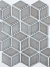Мозаика "Rhomb Cube" глянцевая серая (чип 48х48 мм), сетка 26,6х30,5 см