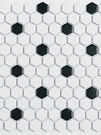 Мозаика "Hexa Honey Black" полуглянцевая (чип 23х26 мм), сетка 30х26 см