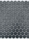 Мозаика "Hexa Honey" полуглянцевая чёрная (чип 23х26 мм), сетка 30х26 см
