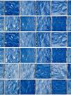 Мозаика "Aqua Poussée Grand" глянцевая индиго/синий (чип 48Х48 мм), сетка 30,6х30,6 см