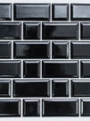 Мозаика "Metro Square" глянцевая чёрная (чип 45х45/45х95 мм), сетка 29,1х29,4 см