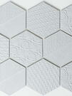 Мозаика "Hexa Ornament" матовая голубая (чип 95х110 мм), сетка 25,6х29,55 см