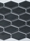 Мозаика "Metro Hexa" графит глянцевая (чип 60х95 мм), сетка 26,8х29,4 см