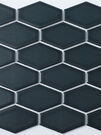 Мозаика "Hexa Retro" полуглянцевая (сатин) графит (чип 60х95 мм), сетка 26,8х29,4 см