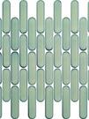 Мозаика "Oval Aqua" глянцевая (чип 23х98 мм), сетка 30х30 см