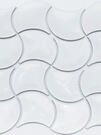 Мозаика "Fish Scales" белая глянцевая (диагональ), сетка 27,6х27,6 см