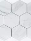 Мозаика "Hexagon Major" матовая под белый мрамор (чип 95х110 мм), сетка 25,6х29,5 см