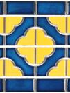 Мозаичный бордюр "Village Ornament Yellow" глянцевая, сетка 15х30,6 см